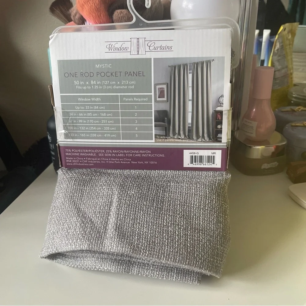 3/$15 Window Curtain One Rod Pocket Panel Mystic Textured Gray Curtain One Panel